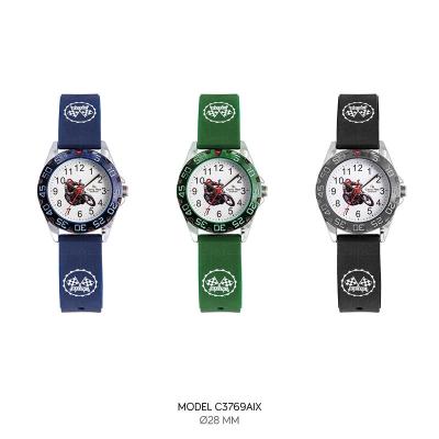 China Water Resistant OEM Kids Alloy Silicon Analog Strap Motorcycle Kids Watch For Boys for sale