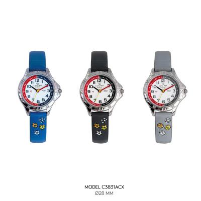 China Water Resistant OEM Kids Alloy Analog PU Strap Football Kids Watch For Boys for sale