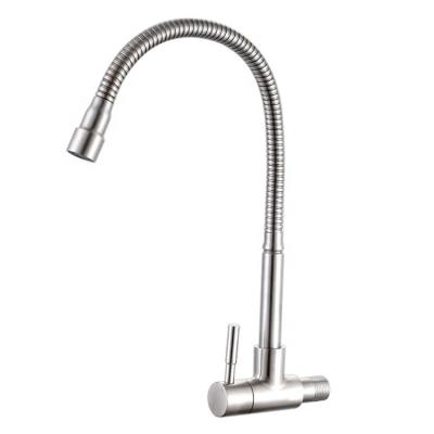 China Traditional Kitchen Faucet Wall Mounted SUS 304 PILLAR SINK FLEXIBLE WATER TAP for sale