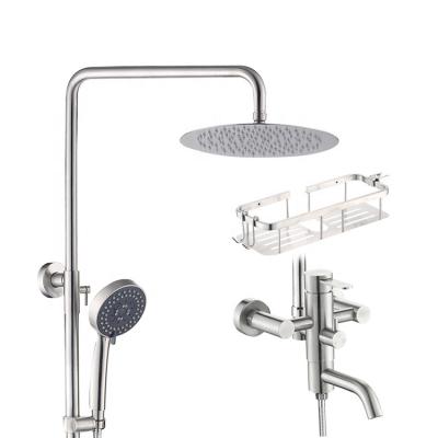 China With Sliding Bar 5 Function SS Shower Positioned With Shelf for sale