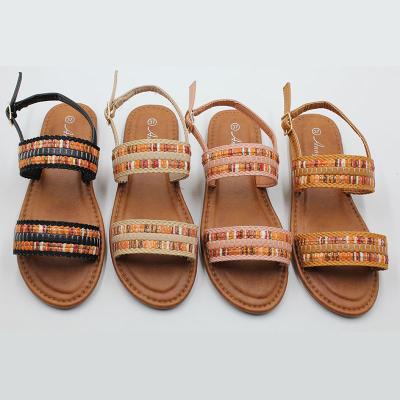 China Fashion Trend New Style Hot sale Wholesale Women Shoes 2023 Summer Sandals Flat Beach Roman Sandals for   Outerwear Retro Flat Jelly Shoes for sale