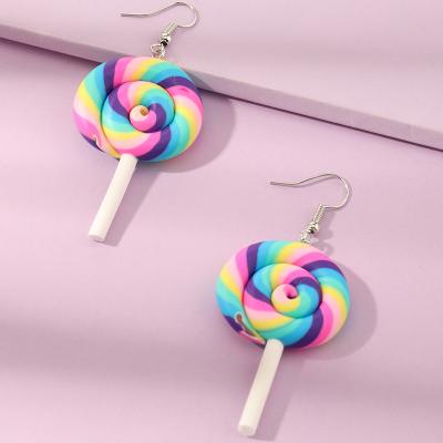 China New Fashion Lovely Girls Cartoon Jewelry Resin Lollipop Earrings Wholesale Cute Women Resin Dangle Earring for sale