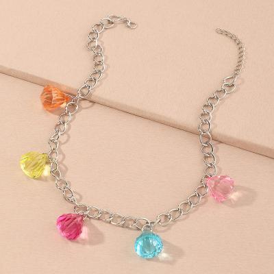 China Fashion Crystal Jewelry Collection Crystal Necklace Diamond Pendant Necklace Colorful Simplicity Jewelry for sale