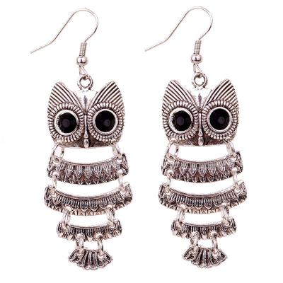 China Wholesale Hiphop Gold Plated Metal Simple Owl Earrings Jewelry Fashion Personality Animal Earrings for sale