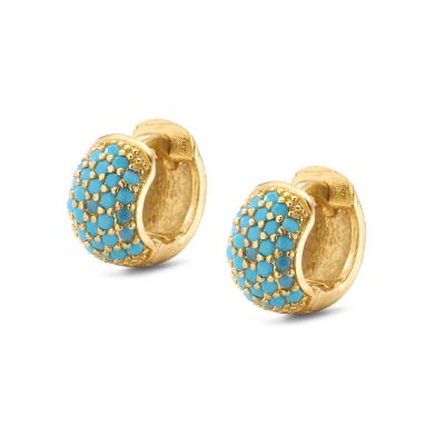 China CLASSIC Colorful Crystal Women&'s Brass Stud Earrings in Gold Plated Fashion Earrings Wholesale for sale