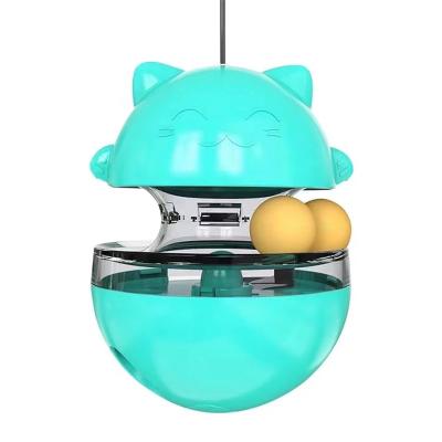 China New Sustainable Hot-selling Pet Cat Food Dispenser Tumbler Pet Toys Plastic Products Easy To Carry Toys For Pet Swinging Toy for sale