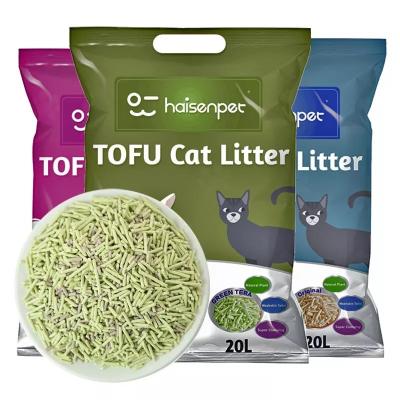 China New Pet Viable Cat Sand Hot Green Environmentally Friendly Bean Curd Cat Sand Anti-stinky Is Easy Group Cat Sand for sale