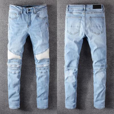 China Fade Proof Solid Color Mens Biker Jeans Vintage Mens Streetwear Dropshipping Jeans for sale