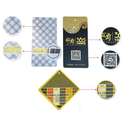 China Washable DIY Custom Logo Automotive Supplies Three Pieces Coated Paper With QR Code / Tanned Transparent PVC Tag Card for sale