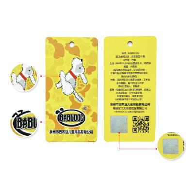 China Special edition clothing logo printing holographic hot concave convex variable QR code washable customized anti-counterfeit tag for sale