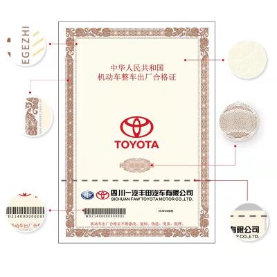 China A4 Security Paper Anti-Counterfeiting With UV Invisible Watermark Security Yarn Fiber For Certificate for sale