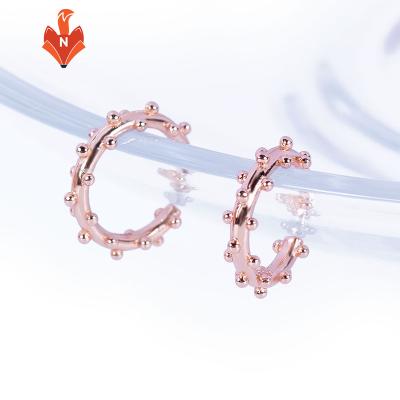 China Hot selling Hiphop NH-AJ009A-ER rose gold plated circle shape channel earrings hiphop style hoop earrings for venddor for sale