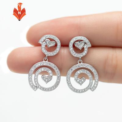 China NH-AJ015A-ER CLASSIC fashion drop rhinestone earrings white gold zircon stud earrings for women charm jewelry for sale