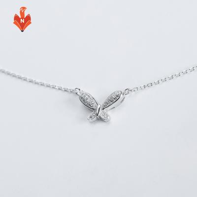 China NH-AJ001A-NE New Design Environmental Friendly Elegant Silver Necklace 925 Sterling Silver Butterfly Necklace For Women for sale