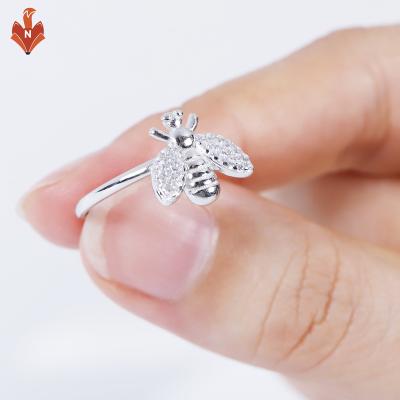 China NH-AJ002A-RI Fashion Jewelry Wholesale Trendy White Gold Ring Bee Shape Zircon Plated Smart Diamond Rings For Shop for sale