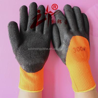 China Palm Coated Mens Size Thermal Glove Sponge Rubber 3/4 Coated Work Gloves For Winter for sale