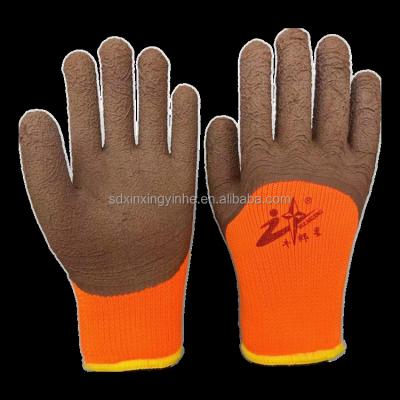 China Warm 7G Polyester Latex Foam 3/4 Coated Good Grip Winter Gloves Hand Gloves Safety Gloves EN 388 EN 511 for sale