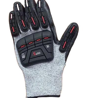 China PK Series-Anti-Cut Gloves Mechanic Work Gloves TPR Gloves Comfortable and Soft Protection Palm Seam Dipping Latex Frosted for sale