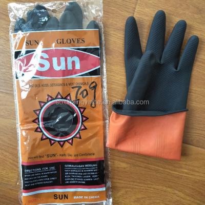 China Breathable Stock 60/65/70/90/100/110g Rubber Sun Gloves Waterproof Chemical Resistant for sale