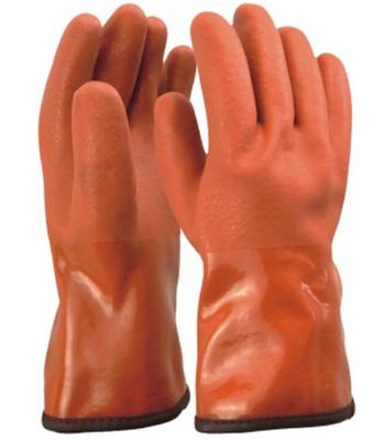 China Sandy Finish Palm Liner Acrylic PVC Coated Waterproof Freezer Fishing Gloves for sale