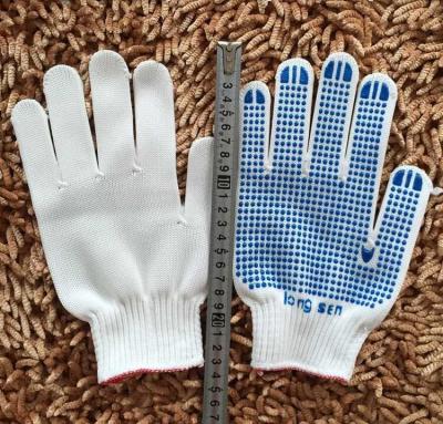 China Construction Work ESD PVC Dot Palm Gloves Anti Static Polyester Glove Coated With PVC Dot for sale