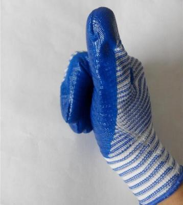 China Nitrile Foam Dipped Gloves Zebra Line Nylon / Wrinkle Line Polyester Knitted Nitrile Coated Glove Safety Glove for sale