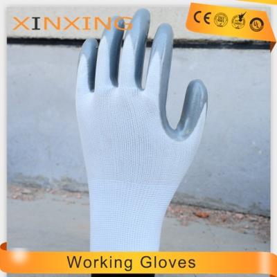 China 13 Soft And Resilient Nitrile Glove Hand Gloves Labor Gauge Polyester Yarns Dubai Importers for sale