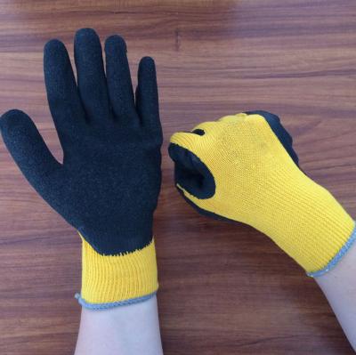 China Wholesale cotton liner+nature latex safety gloves latex coated gloves for construction work for sale