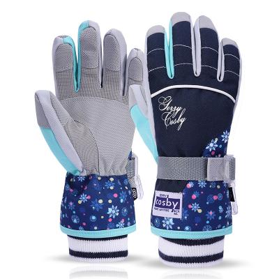 China Winter Ski Gloves, Waterproof Warm Snow Finger Waterpoof Kids Adjustable Gloves for Skiing, Cycling, Outdoors, Boys, Girls for sale