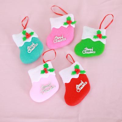 China Fashion White Bent-Bent Cute Eco-Friendly Christmas Decorative Christmas Socks Mini Pink Stockings for sale