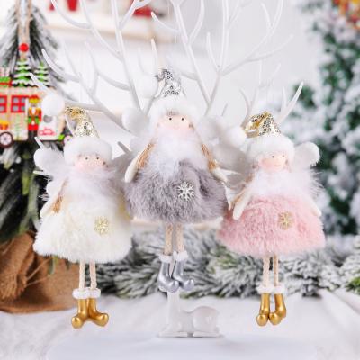 China Cute Pink Angel Plush Doll Pendant Decoration Creative Angel Ornament Christmas Tree Decor Christmas Tree Ornament New For Home Navidad for sale