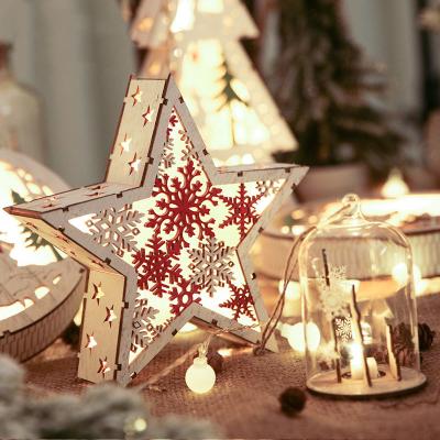 China Christmas Tree Christmas Kids Gifts Wooden Craft Wholesale Led Light Decoration for sale