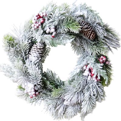 China For New 2020 Christmas Artificial Flower Pine Tree Wreath Decorative for sale