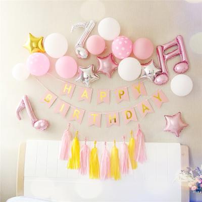 China Gift Musical Toy Note Balloon Set Happy Birthday Balloons Decoration Party Theme Layout for sale