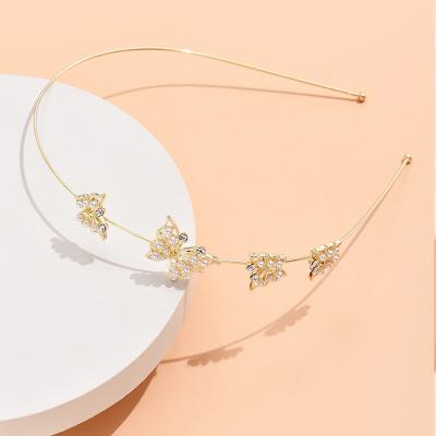 China Hair decoration factory direct hair accessories the butterfly hair accessories women rhinestone hair circle for sale