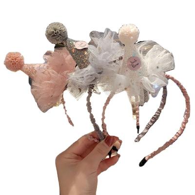 China 2022 High Quality Non-slip Women's Kids Party Flower Headband Girls Headwear Birthday Hairband Crown Hair Accessories for sale