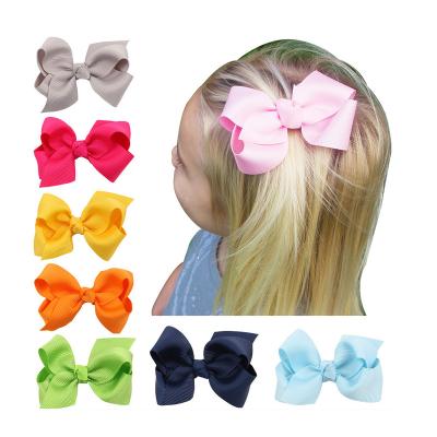 China Vintage fashion simple high quality children's headwear solid color comfortable children's bow hairpin for sale