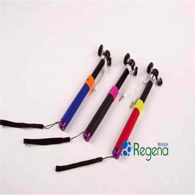 China Black / Red / Blue Handheld Cell Phone Selfie Stick With Cable For Smart Phone for sale