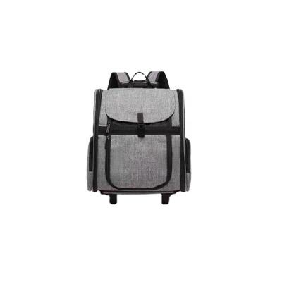 China Viable Fashion Polyester Cat Carrier Trolley Backpack Pet Supply Bag Suitable For 18kg Pets for sale