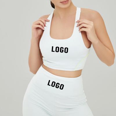 China Breathable Custom Logo Workout Sportswear Set Crop Top Bra Gaiters Sports Suit Workout Equipment Fitness Yoga Set Running Suit for sale