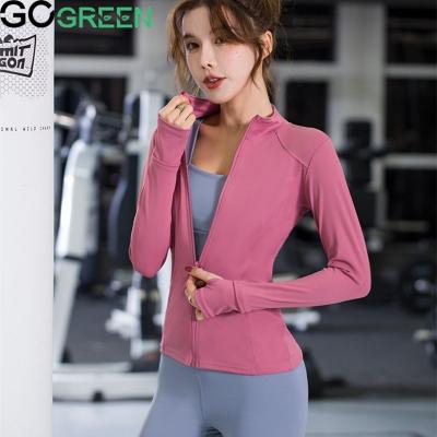 China Solid Color Breathable Tight Breathable Lightweight Tight Women Sportswear Women Gym Eco-Friendly Sportswear Yoga Jacket for sale