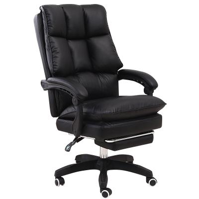 China Boss Convertible Office Chair Comfortable Thickened Sponge Leather Office Chair With Footrest Office Chairs for sale