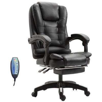 China Adjustable Boss Swivel Lumbar Support Massage Swivel High Back Executive Leather Office Chair for sale