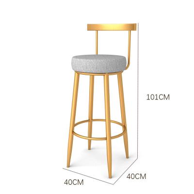 China 360 Degree Rotating New Nordic Style Luxury Tall Counter Modern Gold Legs High Bar Chairs for sale