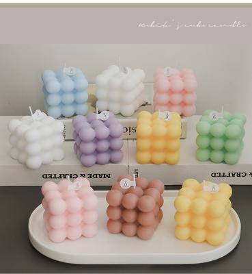 China Factory wholesale natural home decoration high quality soy wax cube bubble candle natural scented candles for sale