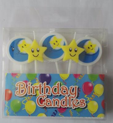 China Birthday Candle Color Print Birthday Cake Star Sharped Candles for sale