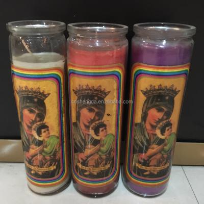 China safety prayer candles/glass jar candle religious wholesale for sale