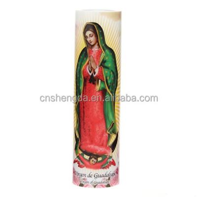 China Flameless LED Jesus Prayer Flameless Devotional Candle with Auto Timer, Unique Religious Decoration for Home, Office, or Place of Worship for sale