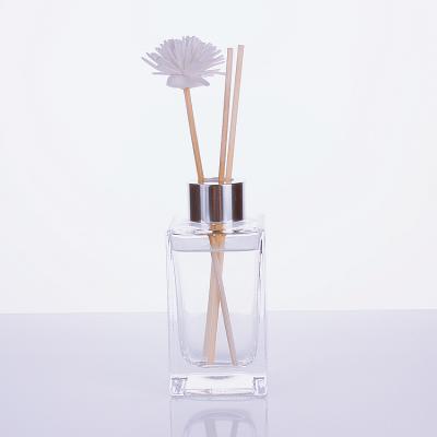 China 100ml 200ml Cosmetic Square Diffuser Glass Bottle Reed Scent Diffuser Aroma Diffuser Bottle for sale