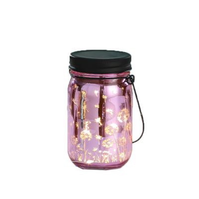 China Gift & Creative Gift LED Lighted Decoration Craft Christmas Jar Party Wedding Decoration Glass Bottle for sale